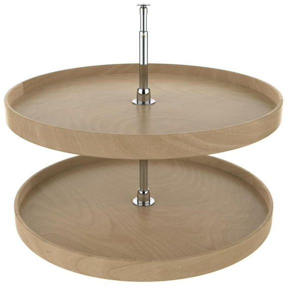 Rev-A-Shelf Ld-4Nw-072-32-1 Lazy Daisy Natural Wood Double 2 Tier 32" Full Circle Lazy