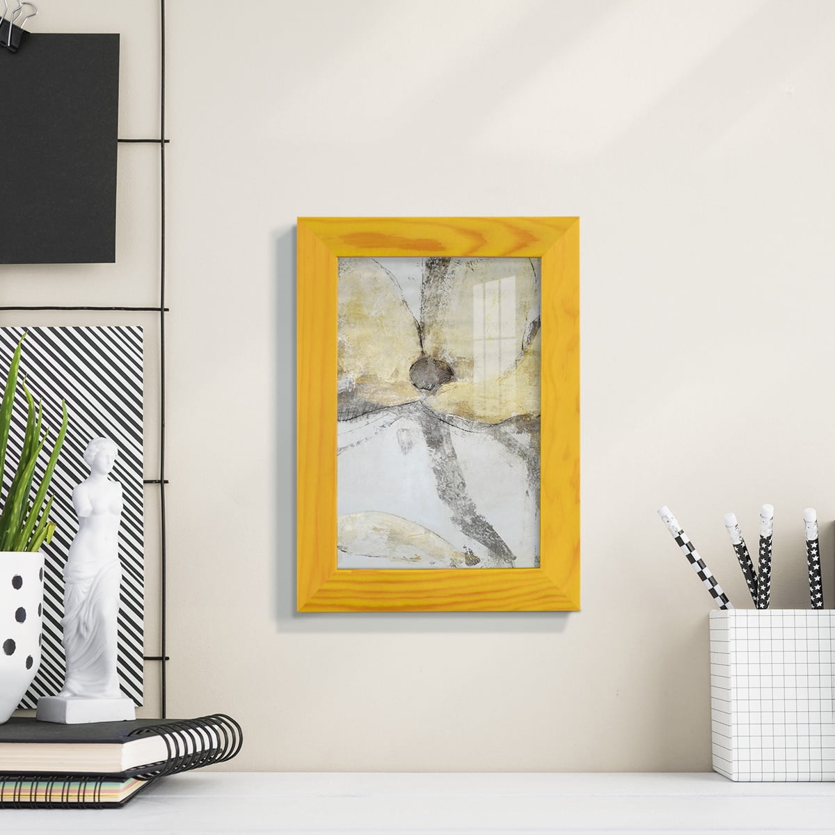 Une Fleur I - Framed Print w/glass - Sunflower Yellow