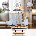 thumbnail image 3 of Accent Collection Mini Wood Sailboat Model With Sails, Rustic, Ocean themed Boat, White Blue, 3 of 6
