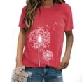 thumbnail image 4 of Gibobby Camisetas Mujer Baratas Manga Corta Blusa informal manga corta con estampado cuello redondo suelta para mujer a la moda(Rojo,CH), 4 of 4