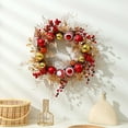 thumbnail image 3 of Christmas Decorative Wreath – 18-Inch Artificial Garland with Winter Berries, Holly Leaves & Spruce for Front Door, Fireplace & Holiday Decor, 3 of 5