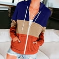 thumbnail image 2 of Brglopf Womens Long Sleeve Sweatshirts Zip Up Hoodie Jacket Lightweight Drawstring Color Block Sweatshirt Fall Clothes with Pockets, 2 of 8
