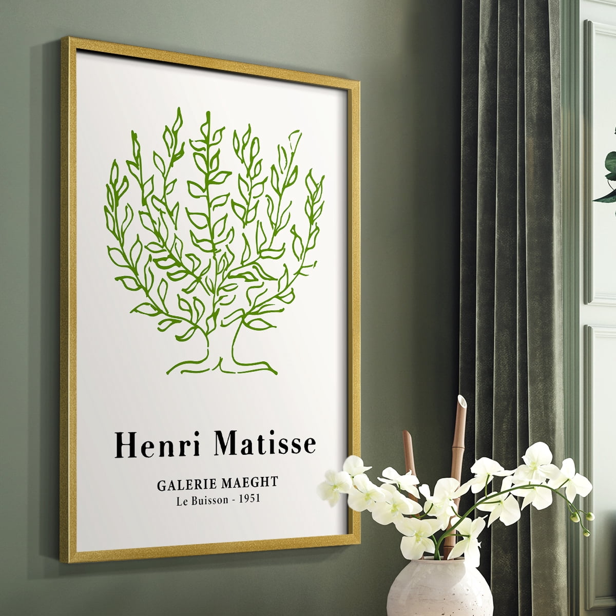 Matisse CXV Framed Print in Gold Solid Wood 8 x 10 Framed Print