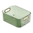 thumbnail image 1 of Storage Bin Sundries Cosmetics Basket Food Snacks Organizer Remote Control Organizing for Living Room Kitchen Office Dark Green Gold, 1 of 9