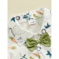 thumbnail image 6 of Suealasg Infant Baby Boy Gentleman Suit Outfit Short Sleeve Rabbit Print Romper+ Suspender Shorts 2 Piece Newborn Toddler Easter Clothes Set, 6 of 9
