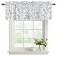 thumbnail image 2 of 2 Pack Valances for Windows, Spring Flowers Window Valances for Living Room/Bedroom/Bathroom, Blue Pink Floral Leaves Pastoral Botanical Light Filtering Kitchen Curtain Valance 42"W x12" L, 2 of 9