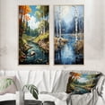 thumbnail image 1 of Designart "Serenity Falls Birch Woods I" Tree Birch Framed Wall Art Set Of 2 - Green Floral Frame Gallery Set For Office Decor, 1 of 6