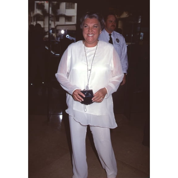 Tyne Daly Smiling All White And Sheer Outfit Photo Print (16 x 20) - Item # CPA1384