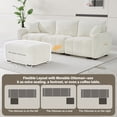 thumbnail image 3 of Wiilayok Chenille Modular Cloud Sofa,110" L Shaped Deep Seat Sofa Couch with Movable Ottoman,4 Seater Sectional Sofa for Living Room,Bedroom, Apartment,Beige, 3 of 9