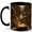Black, variant on Magical Library Coffee Mug, Fantasy Books and Candlelight Design, 11 oz Ceramic Cup