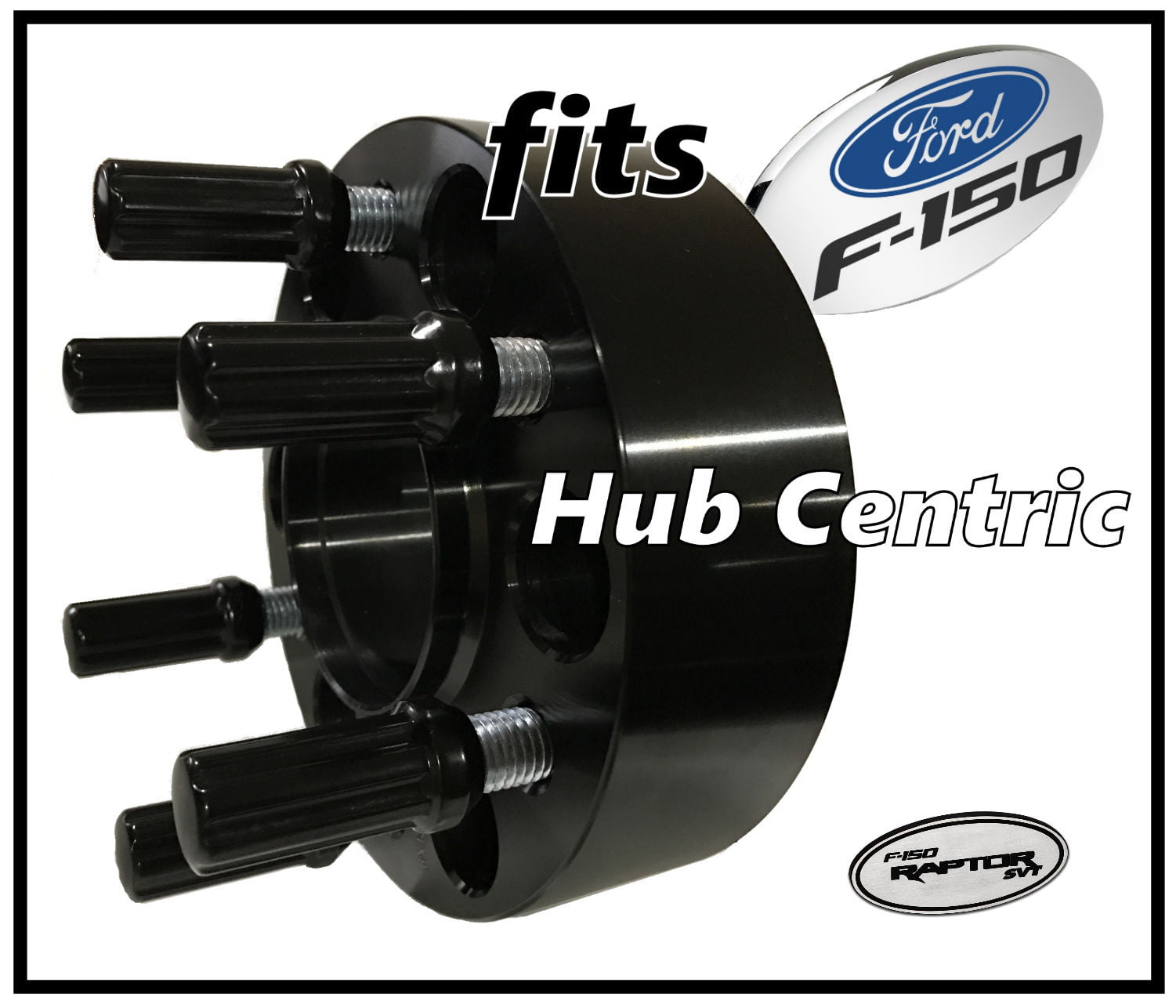 Complete Ford F-150 Black 2" Hub Centric Wheel Spacers 6x135 24 Spline Lug Nuts