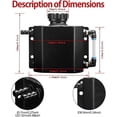 thumbnail image 3 of Coolant Overflow Reservoir Tank 1L Expansion Catch Can Universal Radiator Reservoir Polished Aluminum Black, 3 of 5