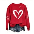 thumbnail image 3 of Posijego Women's Heart Graphic Sweatshirts Valentines Day Clothes Long Sleeve Crewneck Loose Basic Spring Tops, 3 of 7