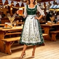 thumbnail image 4 of HBYJLZYG Women's Dirndl Dress, Oktoberfest Bavarian Floral Print Sleeveless Midi A-Line Dress with Apron and Waist Tie, Traditional German Festival Costume for Carnival Party, 4 of 5