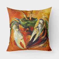 Carolines Treasures JMK1251PW1818 Small Orange Crab Canvas Fabric Decorative Pillow  18H x18W multicolor