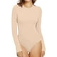thumbnail image 2 of Gibobby Bodysuit Shapewear con Control de Barriga Body de manga larga con cuello Rojoondo para mujer Cómodo la Tops Trajes de cuerpo sexy Ropa de mujer (Beige, M), 2 of 4