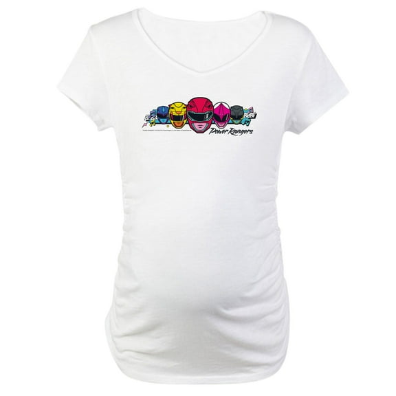 CafePress - Power Rangers Linear Hel Women's Maternity T Shirt - Cotton Maternity T-shirt, Cute & Funny Pregnancy Tee