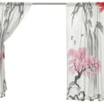 thumbnail image 4 of Coolnut 2PCS Oriental Cherry Tree Landscape Sheer Gauze Door Curtains, 78"x55" Window Curtain Drapes for Living Room Kids Bedroom Window Treatment, 4 of 4