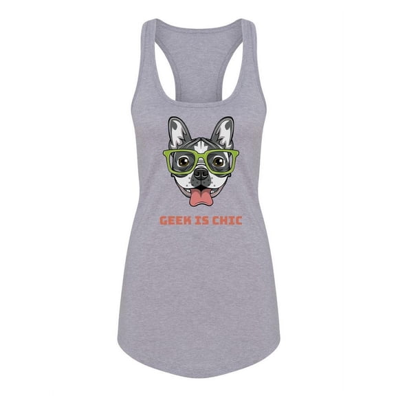 Geek Is Chic Pug Racerback Tank Women -Image by Shutterstock, Female Large
