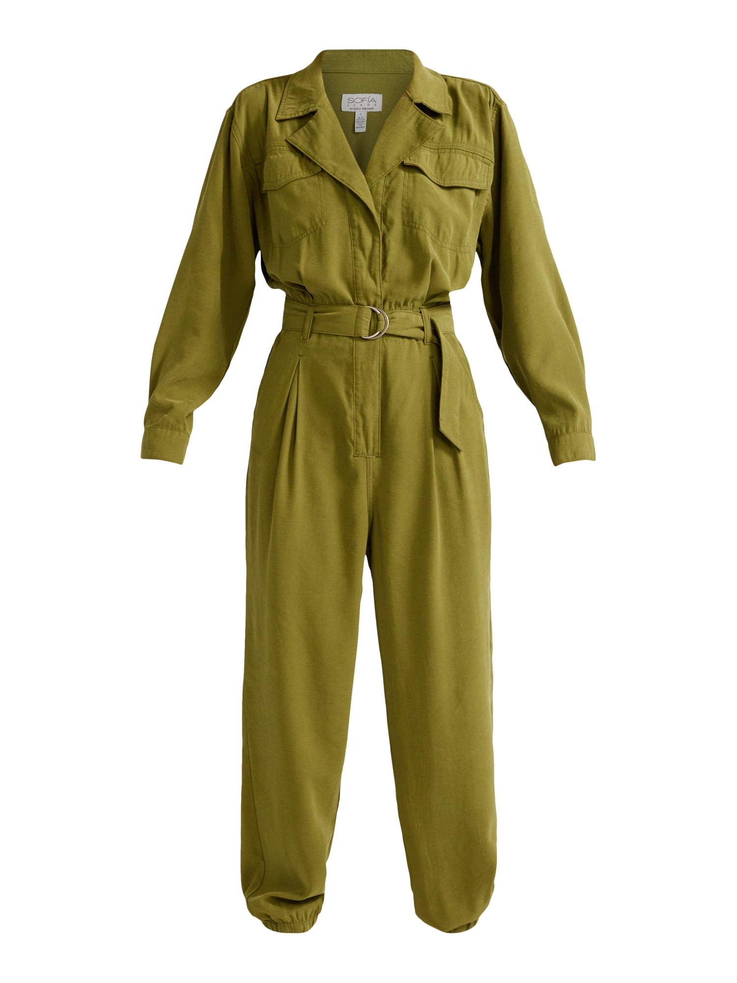 Sofia Jeans Women's and Women's Plus Size Utility Jumpsuit with Long Sleeves, 26" Inseam, Sizes XS-5X