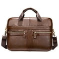 thumbnail image 2 of Maletín de cuero para hombre de negocios, bolso de hombro para computadora Café Zulema  Maletín de los hombres, 2 of 7