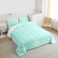 thumbnail image 3 of Feelyou Cyan Boho Damask Queen Comforter Set, Simple Fashion Bedding Comforter Set, 3pcs, 3 of 8