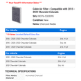 thumbnail image 2 of Cabin Air Filter - Compatible with 2015 - 2022 Chevy Colorado 2016 2017 2018 2019 2020 2021, 2 of 2