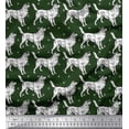 thumbnail image 1 of Soimoi Poly Georgette Fabric Paw & Collie Dog Printed Fabric 1 Yard 52 Inch Wide, 1 of 1