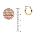 thumbnail image 2 of Ritastephens 14K Real Yellow Gold Tubular Shiny Round Hoops Hoop Earrings, 2 of 3