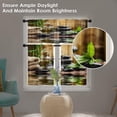 thumbnail image 3 of Spa Kitchen Curtains Rock Bamboo Wood Window Curtains Valance and Tier Set 36 Inch, Vintage Green Therapy Rod Pocket Short Tier Curtain, Summer Small Cafe Curtains for Kitchen Decor, 3 of 6
