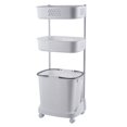 thumbnail image 1 of Laundry Basket Multilayer Removable Bathroom Trolley Storage Basket with Wheels, 1 of 8