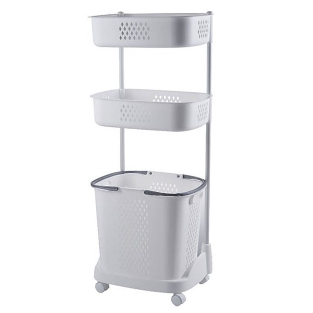 Laundry Basket Multilayer Removable Bathroom Trolley Storage Basket with Wheels