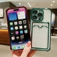 thumbnail image 3 of Plating Clear Back Wallet Phone Cases For Apple iPhone 15 14 13 12 11 Pro Max Plus Case Shockproof Cover Card Holder Accessories, 3 of 7