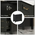 thumbnail image 6 of SUPERFLO 30" Bathroom Vanity with Sink, Black Bathroom Vanity with Top Sink, Solid Wood Modern Bathroom Storage Cabinet with 2 Doors and 3 Drawers, Single Sink Bathroom Vanity, 6 of 6
