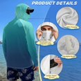 thumbnail image 5 of Bulopur Men’s Fishing Sun Hoodie with Mask, UPF 50+ UV Protection Long Sleeve Shirt, Lightweight Quick Dry Top with Teal to Navy Gradient Print for Boating, Hiking and Travel, 5 of 8