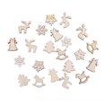 thumbnail image 2 of Adornos colgantes de madera Natural para Navidad, minicopo de nieve, árbol de Navidad, confeti, para el hogar Decoración de mesa, regalo de Año Nuevo, 100 unids/lote por bolsa, 2 of 3