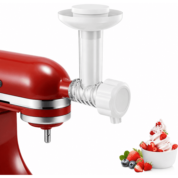 PQPO Ice Cream Maker Attachment for KitchenAid Stand Mixers, Dairy Free Frozen Fruit Soft Serve Machine, Compatible with KitchenAid & Cuisinart, for Yogurt/Gelato