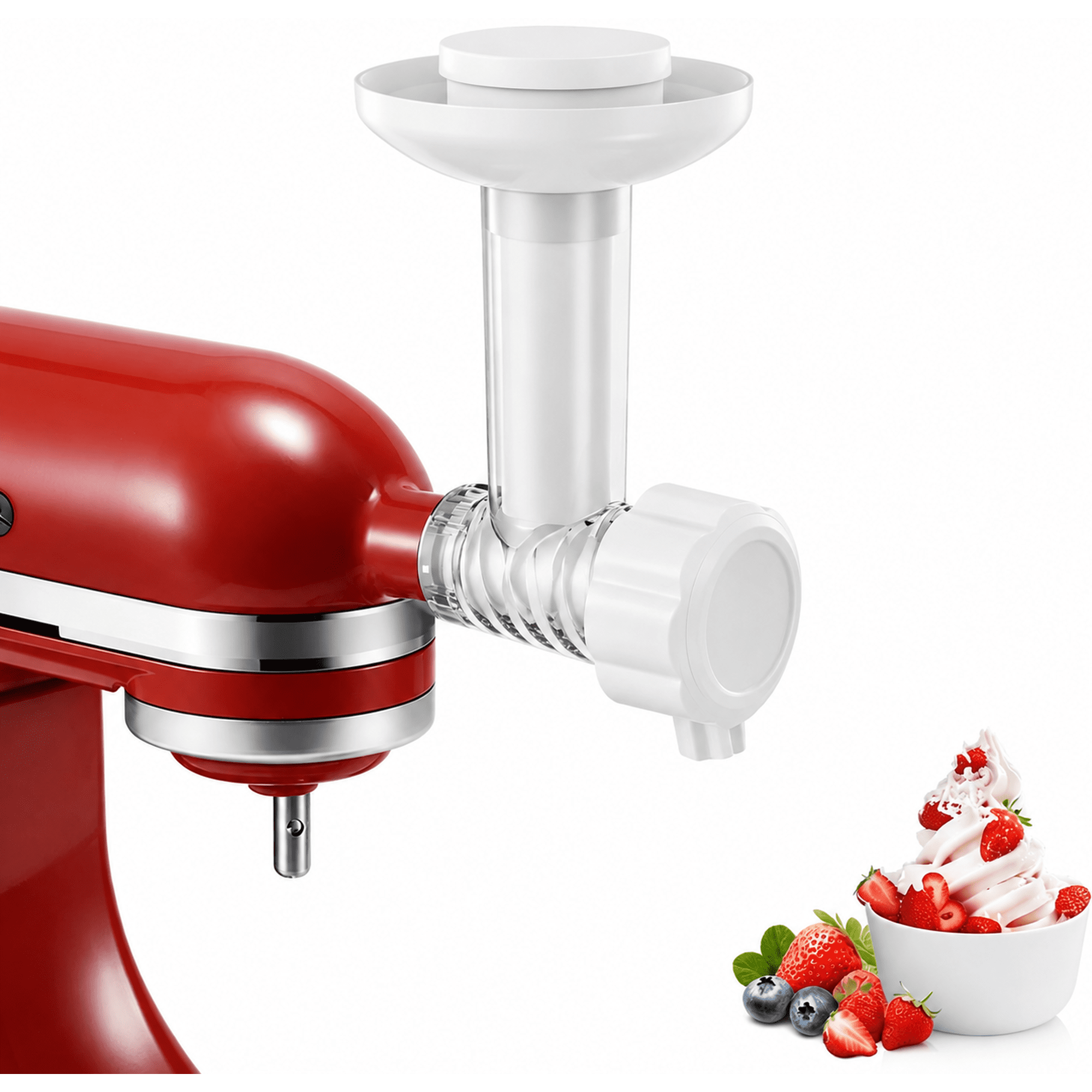 PQPO Ice Cream Maker Attachment for KitchenAid Stand Mixers, Dairy Free Frozen Fruit Soft Serve Machine, Compatible with KitchenAid & Cuisinart, for Yogurt/Gelato