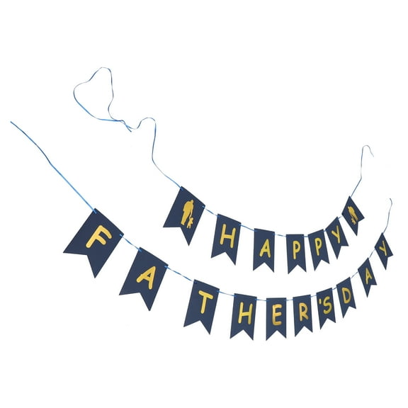 MLINS Father's Day Pull Flag Fathers Supply Flowers Garland for Decoration Dad Blue