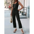 thumbnail image 6 of Womens Jumpsuits Dressy Summer Sleeveless U-Neck Casual Wide Leg Long Pants Rompers 2025 black XL, 6 of 9