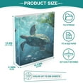 thumbnail image 5 of WOBOGO Sea Turtle File Folders Extra Large Capacity to Hold 200 Sheets of Documents Hard Shell Ring Binder for School Home Office, 5 of 10