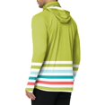 thumbnail image 6 of LTTVQM Men’s Summer Outdoor Hooded Sun Shirt Dual Color Stripe Printed Attached Full Face Shield Cooling Light Fabric for Freshwater Fishing Hiking Light Green L, 6 of 6