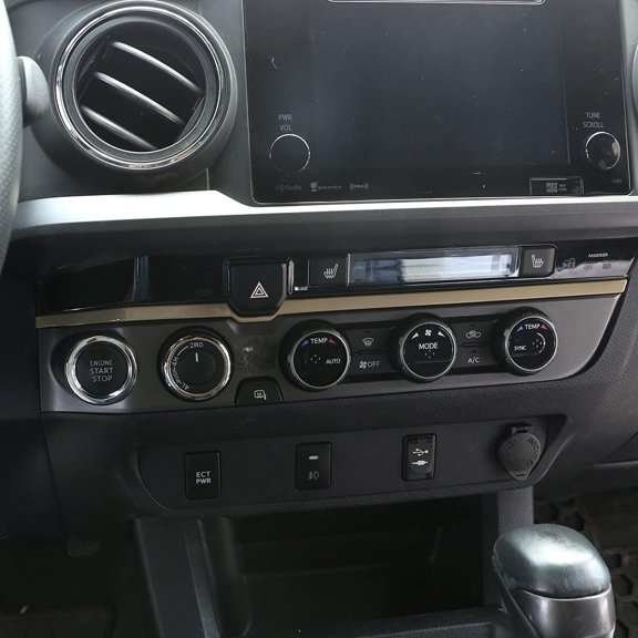 TINKI Fit for Tacoma 2015 2016 2017 2018 2019 2020 2021 2022 Car ABS A/C Central Control Decorative Strip Under Dual Flash Switch 1 Piece Set