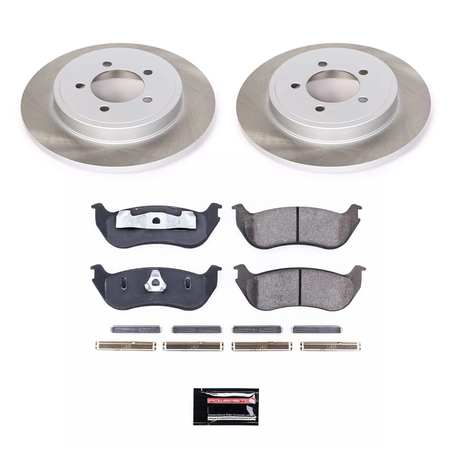 PowerStop Rear Semi-Coated Rotor and Low-Dust Ceramic Brake Pad Kit SC3150