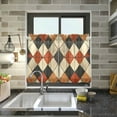 thumbnail image 4 of Yayeee Kitchen Curtains Tier Pair Light Filtering 27"x36" Rod Pocket Short Cafe Window Panel, Checkered Pattern, 4 of 7