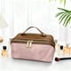 thumbnail image 4 of Uuiauoio PU Leather Travel Makeup Bag, Large Capacity Cosmetic Bag for Women, Waterproof Portable Pouch with Divider, Toiletry Organizer with Handle, 4 of 6