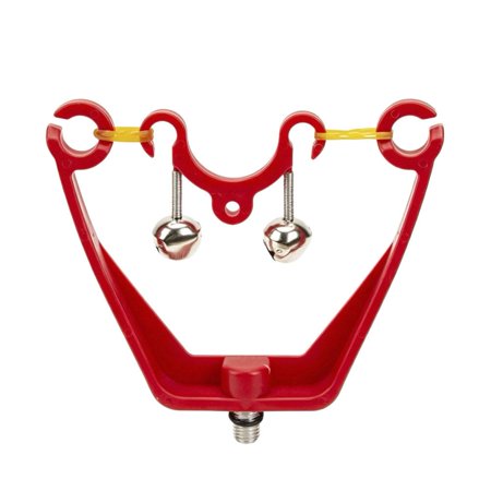 Double Bell Alarm Gun Accessory Fishing Rod Rod Support Head Rod Holder Fishing Pole Holder With Fishing Rod Alarm Bells For Fishing Tournament - Red