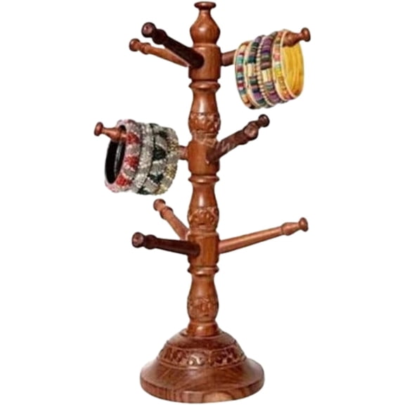Handicrafts Wooden Bangle Holder Jewelry Stand Bangle-Organizer Gift for Women & Girl