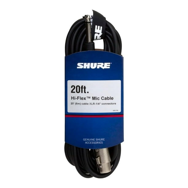 Cable Shure C20AHZ de 6 m con conector telefónico de 6,35 mm (pin 2 en caliente)