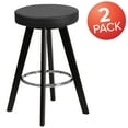 thumbnail image 2 of BizChair 2 Pk. 24'' High Contemporary Cappuccino Wood Counter Height Stool with Black Vinyl Seat, 2 of 4